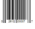 Barcode Image for UPC code 026132000077