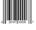 Barcode Image for UPC code 026197000067