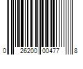 Barcode Image for UPC code 026200004778