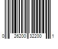 Barcode Image for UPC code 026200322001