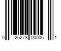 Barcode Image for UPC code 026278000061