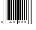 Barcode Image for UPC code 026300000007