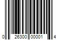 Barcode Image for UPC code 026300000014