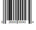 Barcode Image for UPC code 026300000434