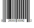 Barcode Image for UPC code 026300000922