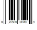 Barcode Image for UPC code 026360000009