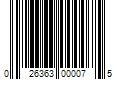 Barcode Image for UPC code 026363000075