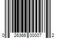 Barcode Image for UPC code 026366000072