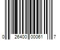 Barcode Image for UPC code 026400000617