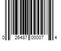 Barcode Image for UPC code 026487000074