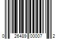 Barcode Image for UPC code 026489000072