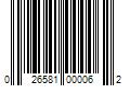 Barcode Image for UPC code 026581000062