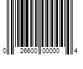 Barcode Image for UPC code 026600000004