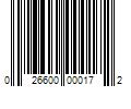 Barcode Image for UPC code 026600000172