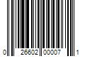 Barcode Image for UPC code 026602000071