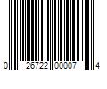 Barcode Image for UPC code 026722000074