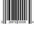 Barcode Image for UPC code 026978000064