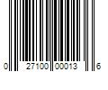 Barcode Image for UPC code 027100000136