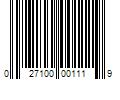 Barcode Image for UPC code 027100001119