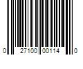 Barcode Image for UPC code 027100001140