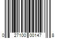 Barcode Image for UPC code 027100001478. Product Name: 