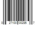 Barcode Image for UPC code 027100002857