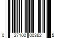 Barcode Image for UPC code 027100003625