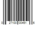 Barcode Image for UPC code 027100004516