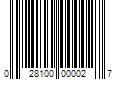 Barcode Image for UPC code 028100000027