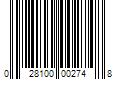 Barcode Image for UPC code 028100002748