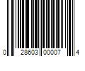 Barcode Image for UPC code 028603000074