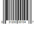 Barcode Image for UPC code 031200001047