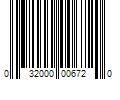 Barcode Image for UPC code 032000006720