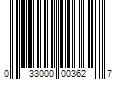 Barcode Image for UPC code 033000003627