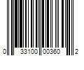 Barcode Image for UPC code 033100003602