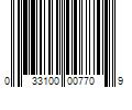 Barcode Image for UPC code 033100007709