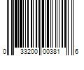 Barcode Image for UPC code 033200003816