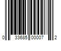 Barcode Image for UPC code 033685000072