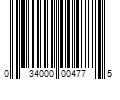 Barcode Image for UPC code 034000004775