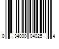 Barcode Image for UPC code 034000040254