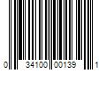 Barcode Image for UPC code 034100001391