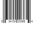 Barcode Image for UPC code 034100003654