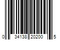 Barcode Image for UPC code 034138202005