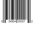 Barcode Image for UPC code 034934000072