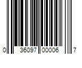 Barcode Image for UPC code 036097000067