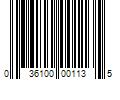 Barcode Image for UPC code 036100001135