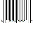 Barcode Image for UPC code 036160000062