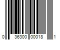 Barcode Image for UPC code 036300000181