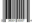 Barcode Image for UPC code 036301000074