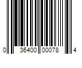 Barcode Image for UPC code 036400000784